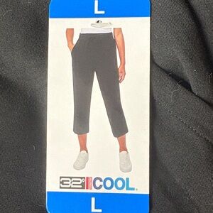 NWT 32 Degrees Cool Black Crop Pants Size Large